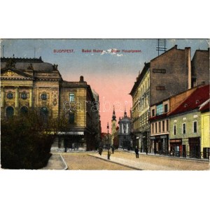 Budapest I. Budai főutca, Corvin tér, üzletek (EK)
