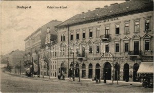 Budapest I. Willinger Udvar, Szokolovits Gyula, Végh Lajos, Zabor üzlete, cukrászda, papírkereskedés...
