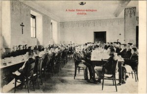 1908 Budapest II. Rózsadomb, Budai Rákóczi Kollégium ebédlője. belső. Keleti Károly utca 37. (EK...