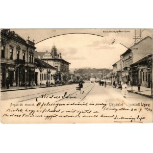 1904 Budapest IV. Újpest, Árpád út, Schwartz Teréz üzlete. Schön Bernát kiadása (EB)