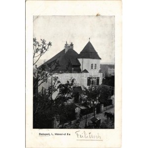 1913 Budapest XI. Feilitzsch Berthold báró villája, hátoldalán saját kezű levelével, Kaas Rózsa bárónőnek címezve...