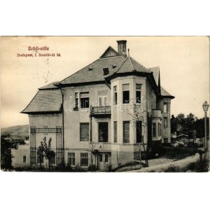 1911 Budapest XI. Gellérthegy, Erődi villa, a tulajdonos saját kezű levelével. Somlói út 24. (Rb...