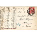 1914 Budapest XI. Saxlehner-villa. A képeslap címzettje a villa tulajdonosa, Saxlehner Andrásné Pelikán Emília (1835...