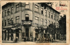 1914 Budapest XIV. Zugló, Angol és Zugló utca sarok, Dr. Stossel Lipót v.p. fogorvos rendelője, húscsarnok...