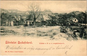 Budapest XXII. Budafok, kilátás a MÁV (Magyar Királyi Államvasutak) megállóhelyről, vasútállomás, Dietzl József üzlete...
