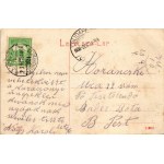 1908 Csorna, Premontrei rend kastélya. W.L.2092. + SZOMBATHELY - POZSONY 176. vasúti mozgóposta bélyegző (gyűrődések ...