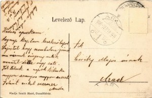 1908 Dunaföldvár, Kálvária hegy a Dunáról, hajómalom. Somló Manó kiadása / floating shop mill (boat mill) (EK...
