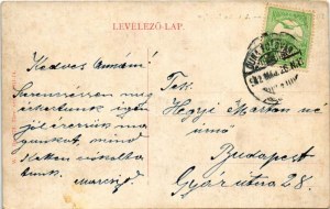 1912 Dunafölvár, a város látképe, hajómalom a Dunán. W.L. Bp. 275. / Danube with floating watermill (boat mill) ...