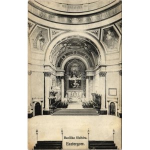 1912 Esztergom, Bazilika főoltára, belső. Szőllősy Testvérek Koronabazár kiadása (EK)