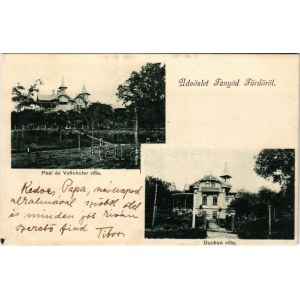1904 Fonyód, Paál és Vollnhofer villa, Duchon villa. Gerő Zsigmond kiadása (EK)