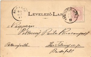 1899 Hévíz, Fő tér, szálloda. Marton Móricz kiadása (kis szakadás / small tear)