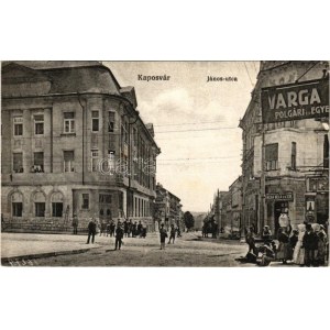 1916 Kaposvár, János utca, Gazdasági és Ipari Takarékpénztár, Varga, Ungár Béla és Ede (Lang Jakab és Társa utódai...