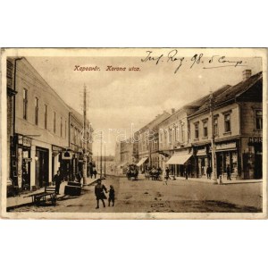 1916 Kaposvár, Korona utca, Korona szálloda, Gulyás Gyula, Krausz Géza üzlete. Hirsch Zsigmond kiadása (b...