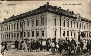 1916 Kaposvár, M. kir. állami elemi iskola. Szabó Lipót kiadása (EK)