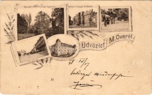 1898 Magyaróvár, Mosonmagyaróvár; Moson vármegye székháza (vármegyeháza), M. kir. gazdasági akadémia, bemenet, Fő utca...
