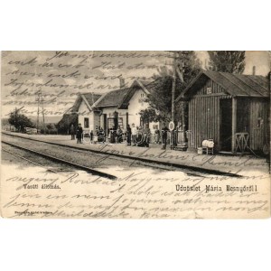 1904 Máriabesnyő (Gödöllő), vasútállomás. Neszveda Antal kiadása (szakadás / tear)