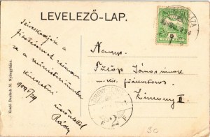1909 Nyíregyháza, Pénzügyi palota, Vármegyeház tér, Városháza. Deutsch M. kiadása. Szecessziós, címeres keret (EK...