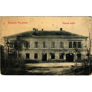 1909 Pásztó, Korona szálloda és vendéglő. W.L. Bp. 970. (fa)