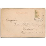 Pincehely (Tolna), Fő utca, üzlet, Izraelita templom, zsinagóga. Grünhut Miksa kiadása (EM)