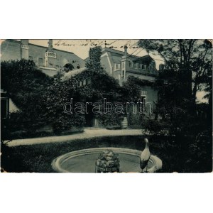 1909 Ráckeve, Szilágyi lak, kastély, gólya a kertben. Pilliser könyvnyomdája kiadása 299. (W.L. ?) (EK...