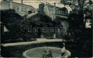 1909 Ráckeve, Szilágyi lak, kastély, gólya a kertben. Pilliser könyvnyomdája kiadása 299. (W.L. ?) (EK...