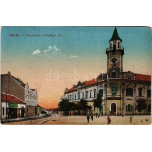 1926 Siklós, Városháza, Pelikán szálloda, Steinbach Samu üzlete. Feiler Mariska kiadása (kopott sarkak / worn corners...