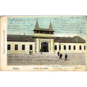 1904 Siófok, Új indóház, Vasútállomás. Reich Farkas kiadása (EB)