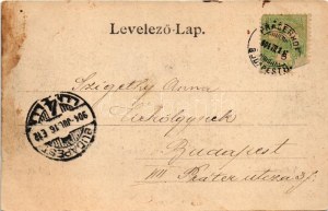 1904 Siófok, Vadrucales (vadréce, vadkacsa), vadász puskával és kutyával csónakban, nádas (apró szakadás / tiny tear...