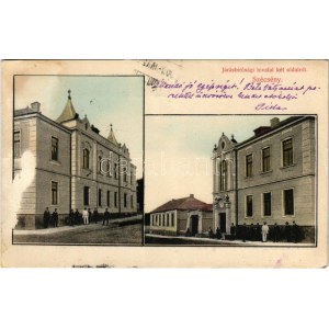 1909 Szécsény, Járásbírósági hivatal két oldalról. Glattstein Adolf kiadása (felületi sérülés / surface damage...