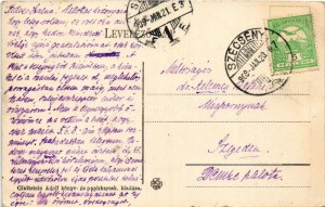 1909 Szécsény, Járásbírósági hivatal két oldalról. Glattstein Adolf kiadása (felületi sérülés / surface damage...