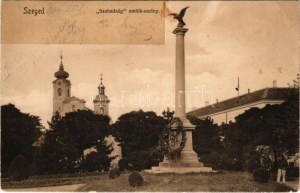 1904 Szeged, A régi belváros, Szabadság emlékoszlop (EK)