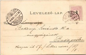 1898 Szeged, Széchenyi tér, Városháza, Városi színház, Közúti vashíd a rakparttal, Híd utca, MÁV palotája. Art Nouveau...