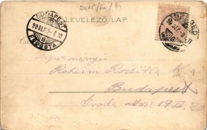 1899 Szeged, Városi színház, előtte park (még nincs meg a bíróság épülete). Fényképfelvétel Keglovich E. műterméből...