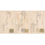 1903 Szeged - 3 db RÉGI képeslap: a Szegedi Képzőművészeti Egyesület kiállításából, Jendrassik Jenő, Nagy Vilmos...