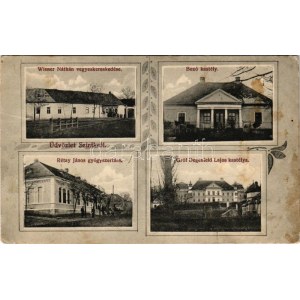 1915 Szirák (Nógrád), Bozó és Gróf Degenfeld Lajos kastélya, Rétay János gyógyszertára, Wiener Náthán üzlete...