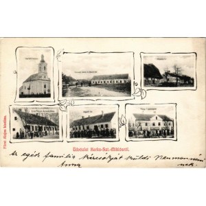1908 Tornyiszentmiklós, Kerkaszentmiklós, Kerka-Szent-Miklós; Római katolikus templom, iskola és plébánia lak...