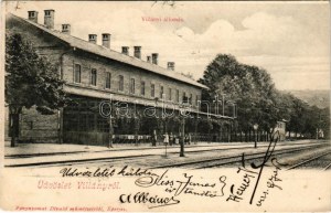 1905 Villány, Vasútállomás. Fénynyomat Divald műintézetéből + 