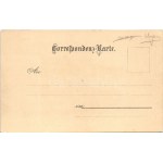 Visegrád, Etzelsburg, Hauptthor, Brunnen / Vár a főkapuval és kúttal. H. Koch Wien I. No. 19. Art Nouveau, litho s: J...