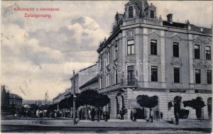 1912 Zalaegerszeg, Kazinczy tér, Városháza, Heincz János, Neufeld Izidor, Garai Lipót üzlete. Breisach Sámuel kiadása ...