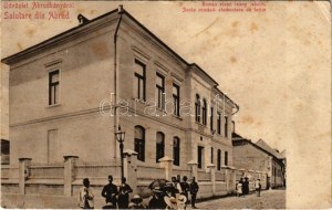 Abrudbánya, Abrud; Román elemi leányiskola. Radó Boldizsár felvétele és kiadása / Scola romana elementare de fetite ...