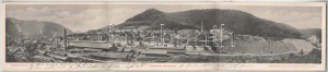1905 Anina, Stájerlakanina, Stájerlak, Steierdorf; vasgyár teljes látképe. Három részes kihajtható panorámalap...