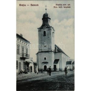 1940 Bereck, Bereczk, Bretcu; Biserica rom. cat. / Római katolikus templom, üzlet. Khell Bogdán fia László kiadása ...