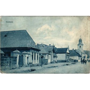 1918 Bereck, Bereczk, Bretcu; utca, templom / street view, church (r)