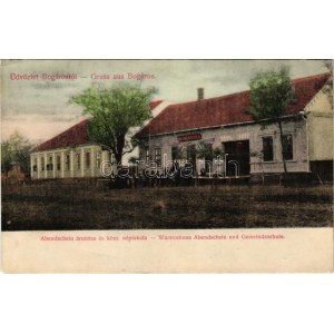 Bogáros, Bulgarus; Nick. Abendschein áruház, Községi népiskola / shop, school (EK)