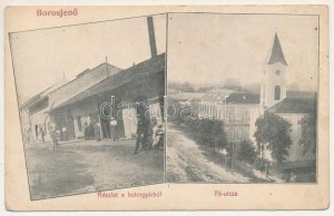 1906 Borosjenő, Borosineu, Ineu; Bútorgyár, Fő utca, templom. Ungár Jenő kiadása / furniture factory, main street...