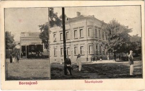 1907 Borosjenő, Borosineu, Ineu; Takarékpénztári épület, könyvnyomda. Ungár Jenő kiadása / savings bank...
