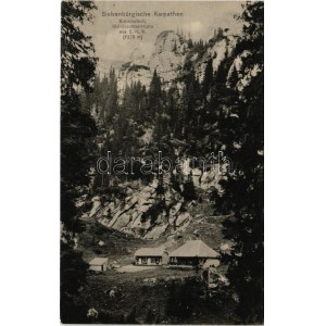 1915 Bucsecs-hegység, Butschetsch, Bucegi (Brassó mellett); Siebenbürgische Karpathen, Malajeschter-Hütte des S.K.V...
