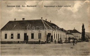 1914 Csíkszentmárton, Sanmartin; Nagyvendéglő, Fő utca. A. Weiser / restaurant, main street (EK...