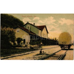 Dés, Dej; vasútállomás. Gálócsi Samu kiadása / railway station