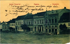 1907 Fogaras, Fagaras; Ferenc József tér, Jaros Ignác, üzletek. W. L. (?) 679. / Franz Josefplatz / square, shops (EM...